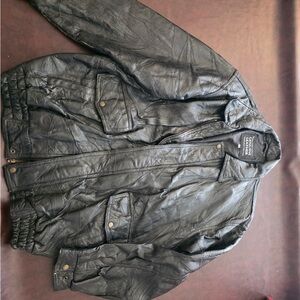 Wilsons Leather Black Military Jacket